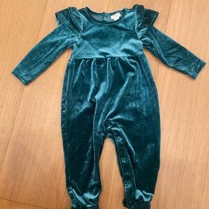 Cat & Jack Green Velvet Bodysuit